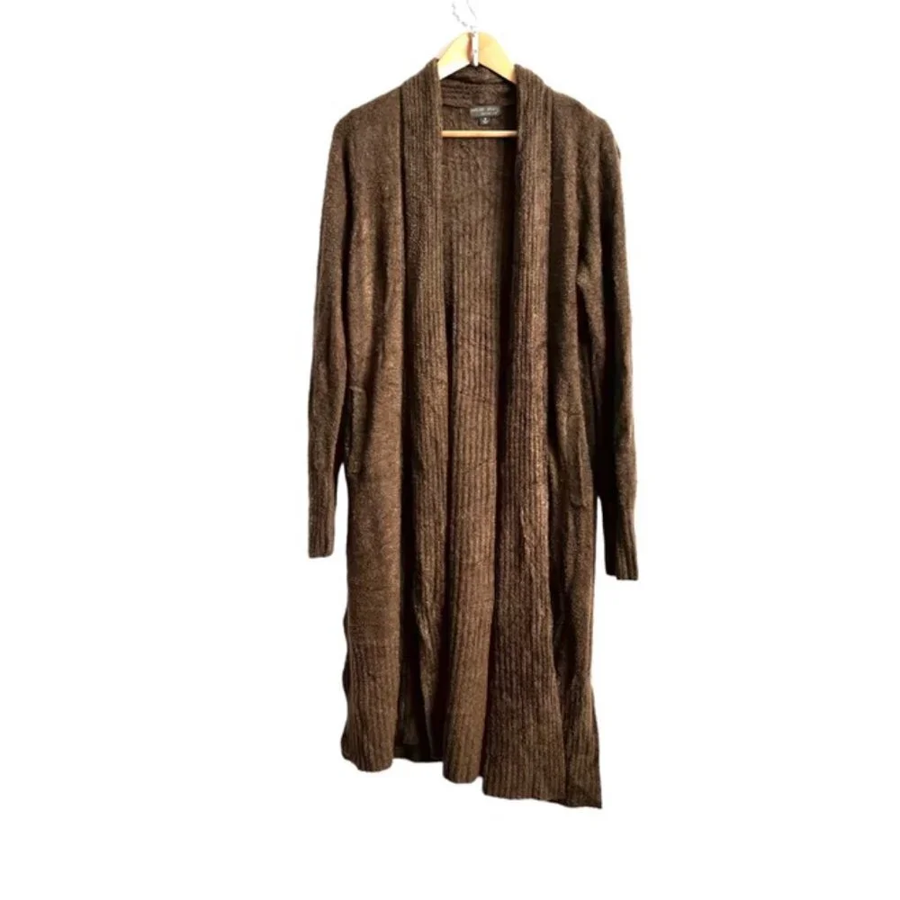 BAREFOOT DREAMS CozyChic Lite Catalina Long Cardigan Olive Green - Picture 2 of 8